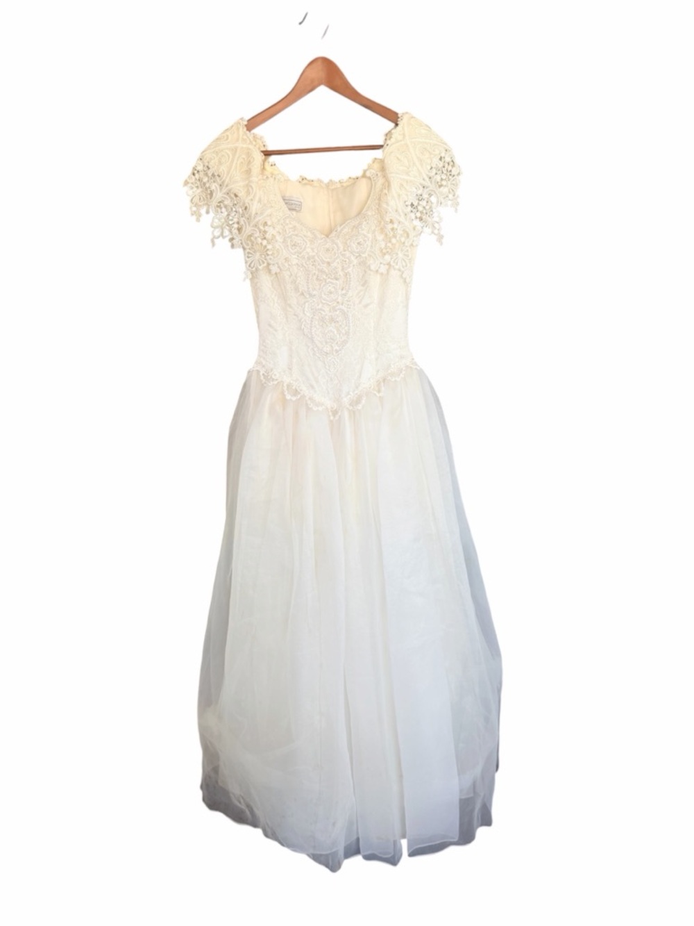 Jessica McClintock Bridal Lace Wedding Dress Ivory Vintage Flawed⚠️ Size 8
